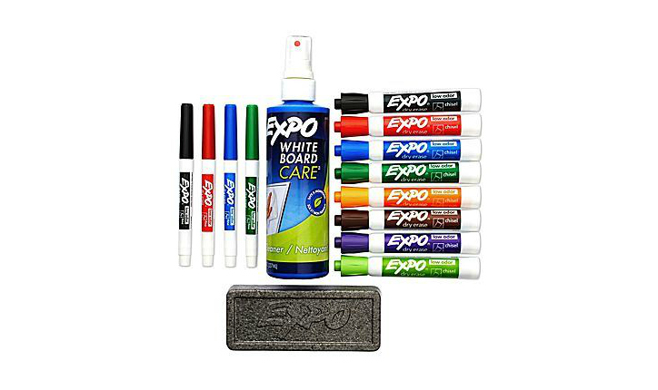 EXPO: SX-2099 Low-Odor Dry Erase Marker, Eraser & Cleaner Set